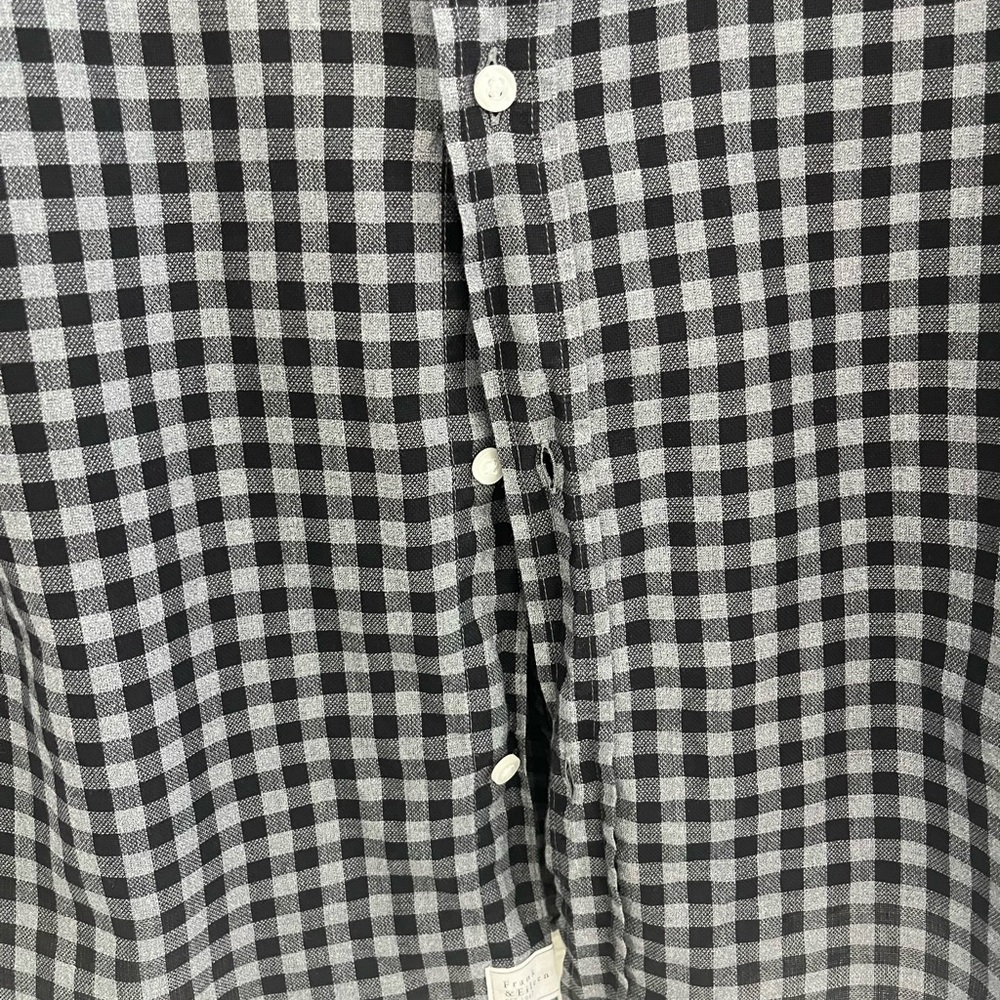 Classic Black and White Gingham Button Down Shirt